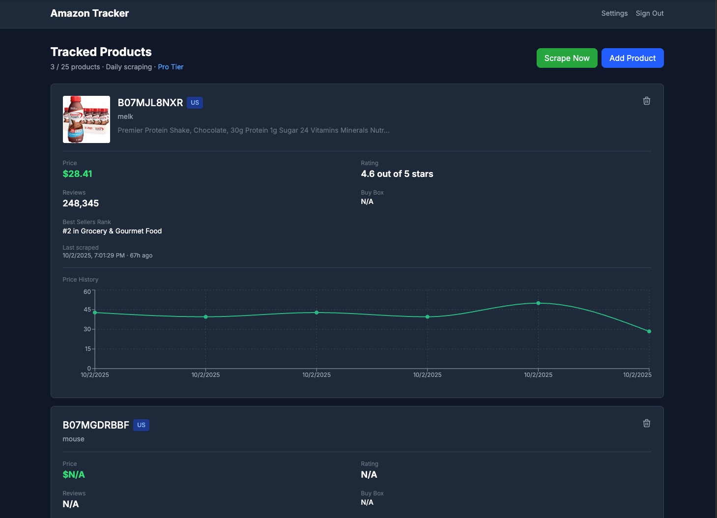Amazon Price Tracker - Screenshot